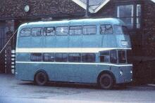 Teesside Municipal Transport trolleybus Reg. No. CPY310, Fleet No 12, outside Cargo Fleet depot. 13 May 1968