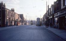Three Teesside trolleybuses at Smeaton Street terminus, North Ormesby. 13 May 1968