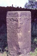 Bakewell to Edensor road. Old milestone. 16 June 1985