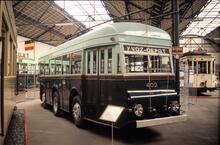 Trolleybus Number 402. 1935-built double-ended (reversible) 3-axle ACEC/Brossel trolleybus.