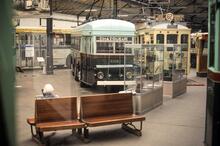 Wallonia Public Transport Museum (MTCW), Liège, Belgium. Trolleybus 402 and tram 10112